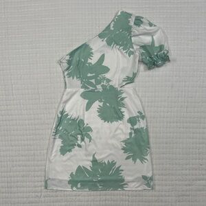 Shein Tropical Single Shoulder Cut Out Mini Dress